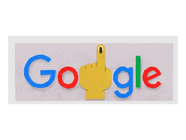 谷歌涂鸦纪念2024年人民院选举第二阶段的投票符号